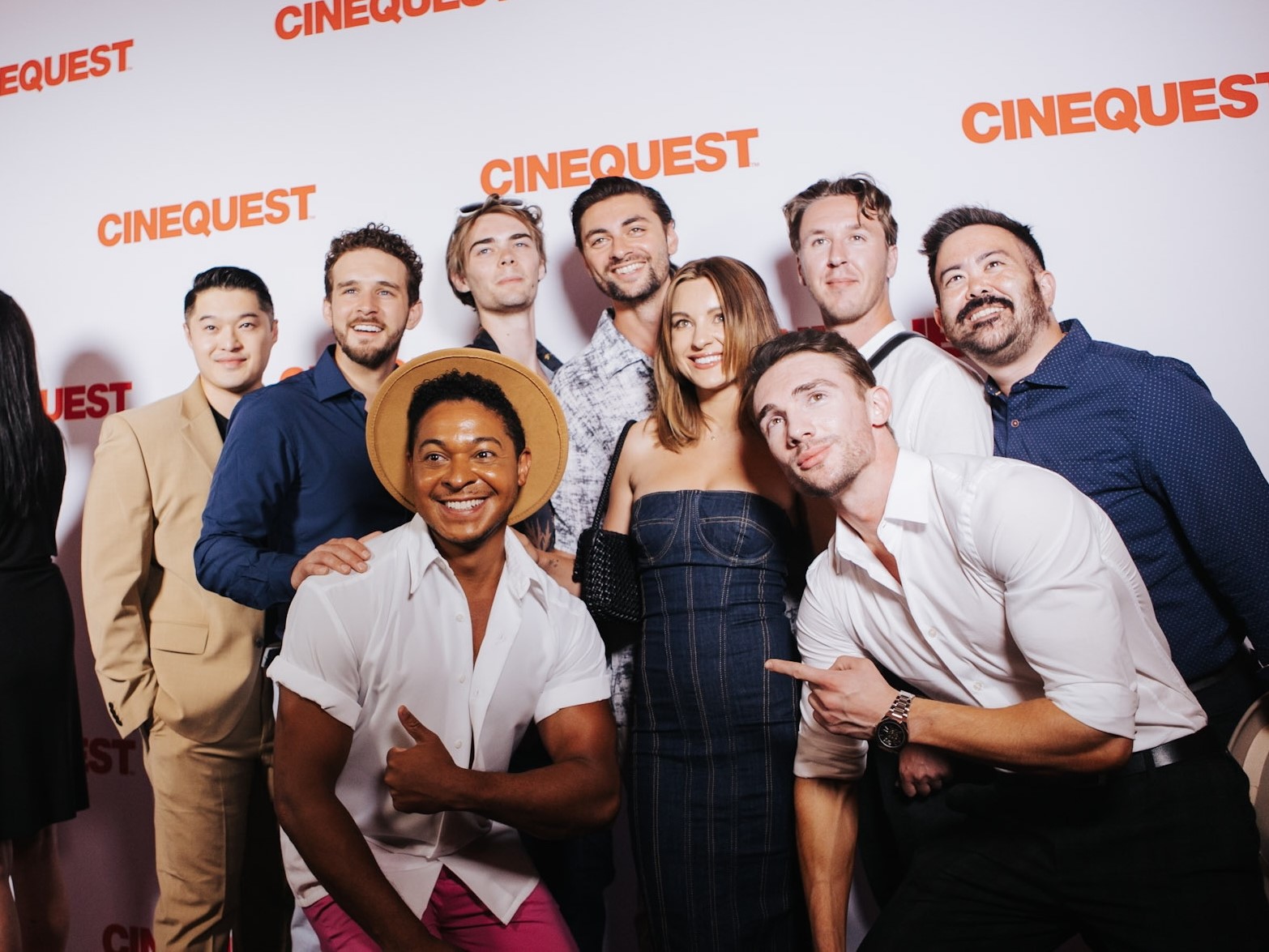 The Fallen Drive team poses for a photo on the red carpet at the 2023 Cinequest Film Festival